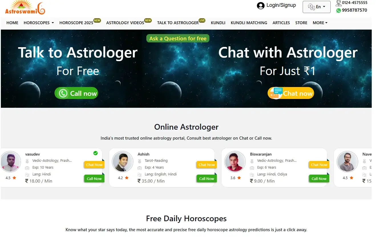 AstroswamiG: Online Astrology