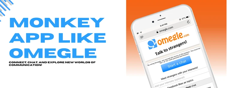 Monkey App interface showcasing live chat and social connection features similar to Omegle