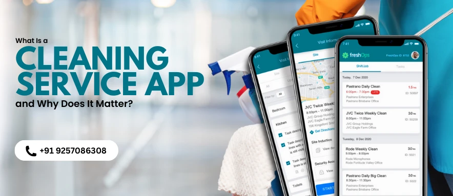 Cleaning service app interface showcasing features for seamless booking and management