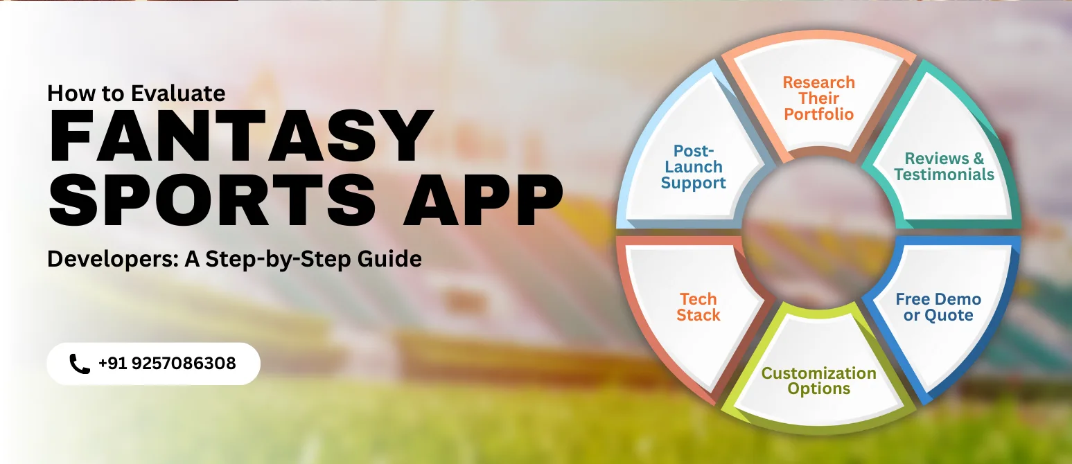 Person reviewing fantasy sports app developer profiles on a screen