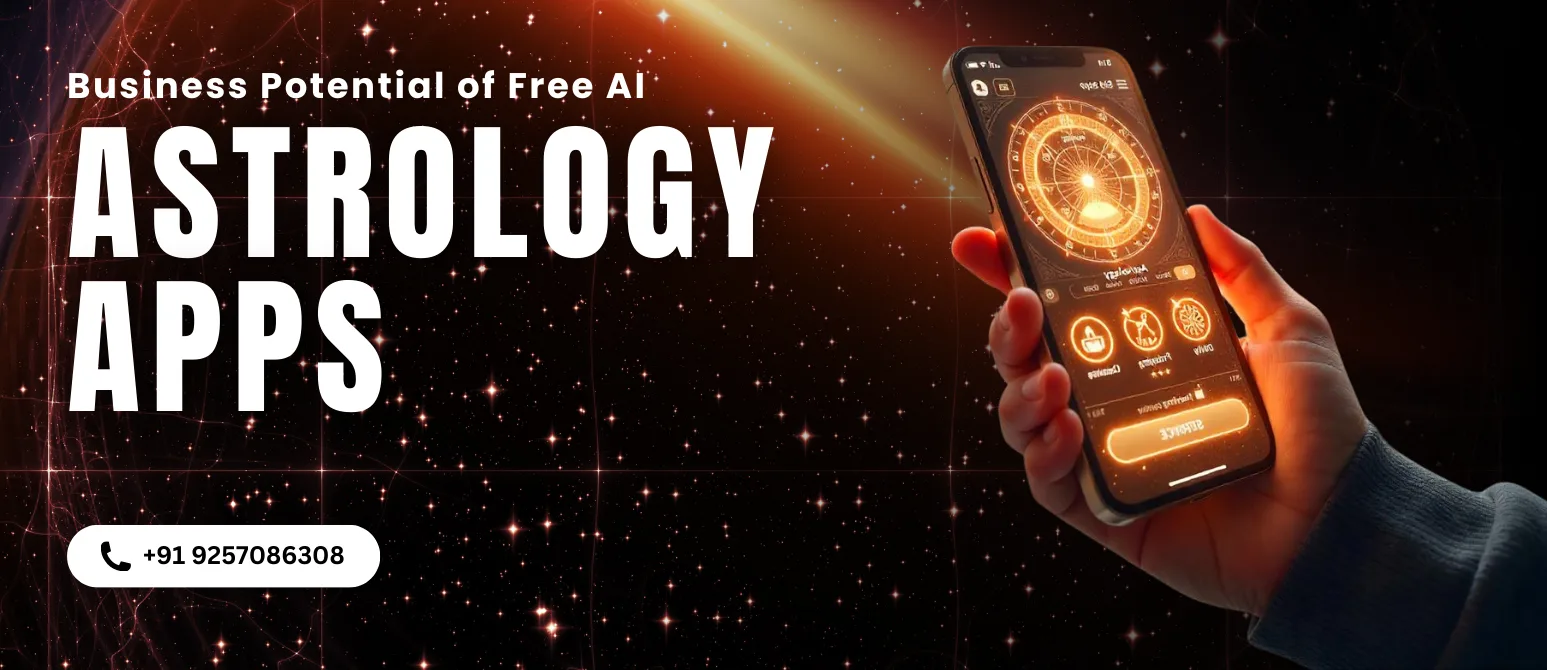 Smartphone showing a free AI astrology app with zodiac signs
