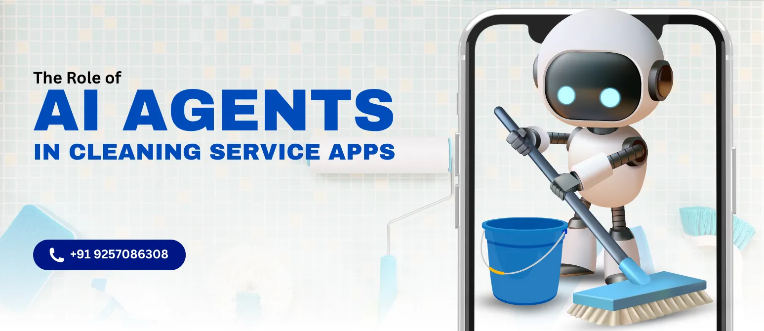 AI agents in a cleaning service app interface