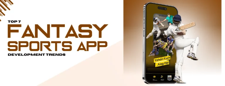 top 7 fantasy sports app development trends, featuring mobile devices, data analytics, AR/VR, and user engagement tools