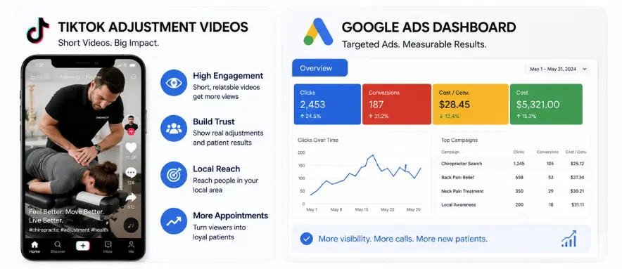 TikTok Adjustment Videos and Google Ads for Chiropractic Marketing